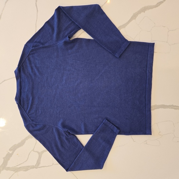 House Of Paul Rosen Wool Lightweight Crewneck Long Sleeve Sweater Blue Size Medi - Picture 2 of 10